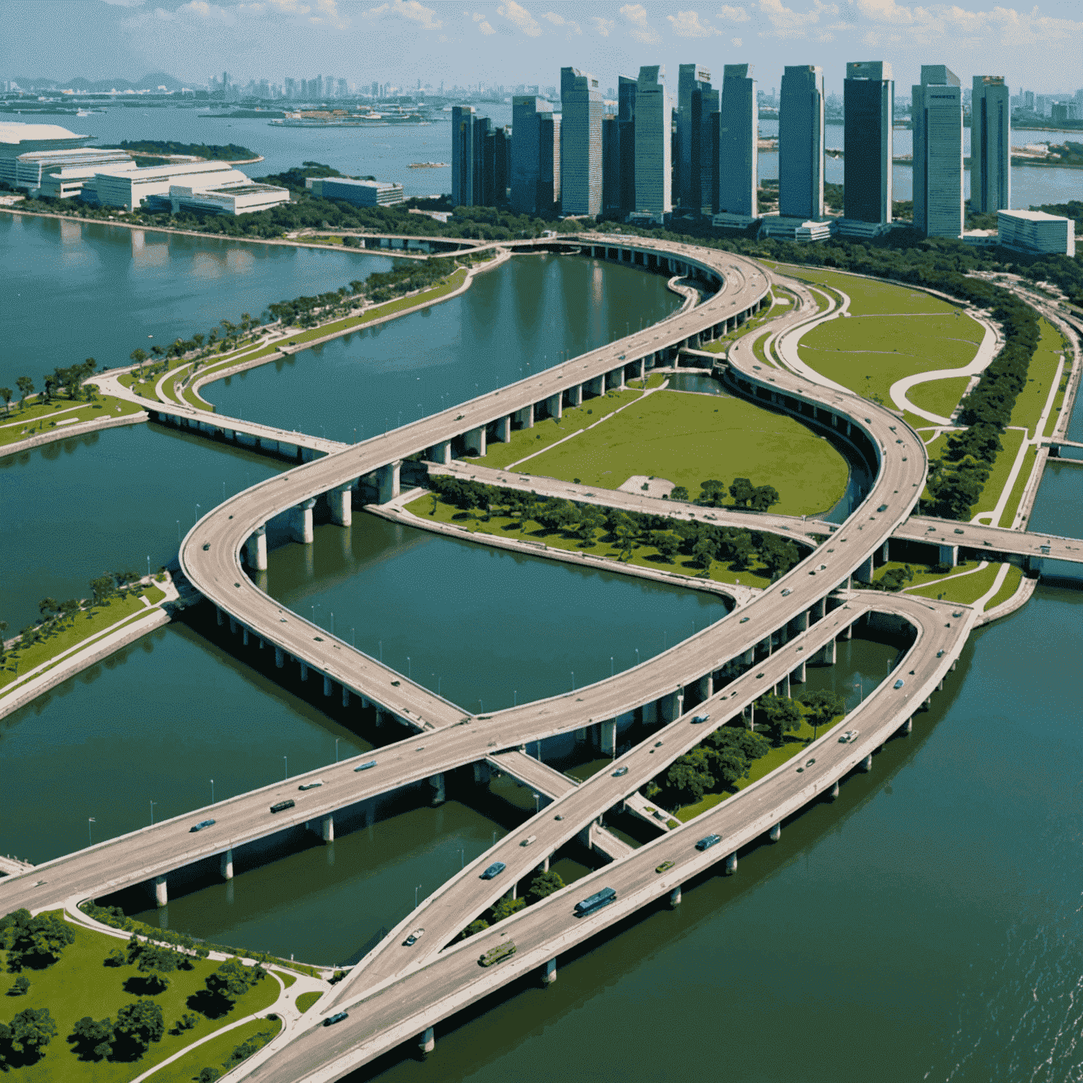 Singapore's Marina Barrage, a dam built across the Marina Channel to create a freshwater reservoir in the heart of the city